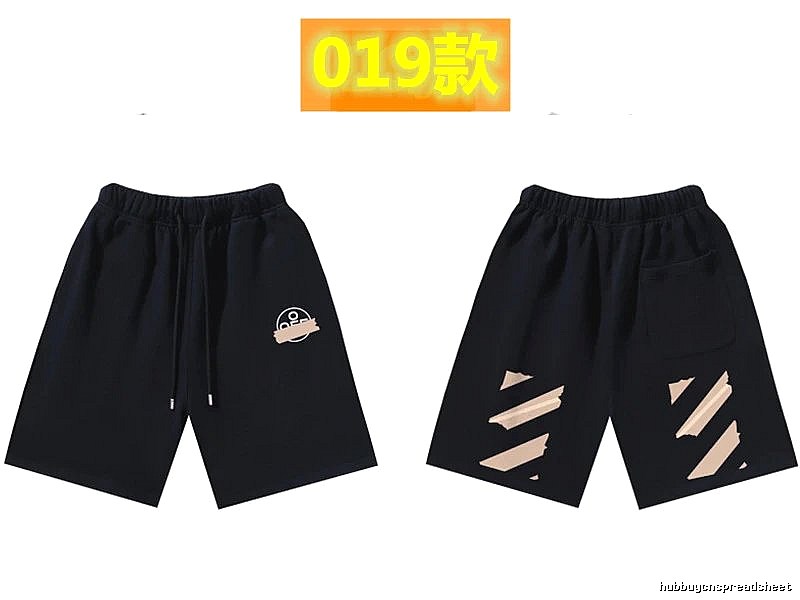 Off-White 019 Style Cool Black Shorts
