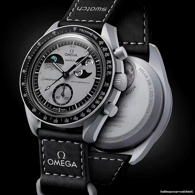 Omega Black Strap Chronograph Watch for Photo Ready Styling