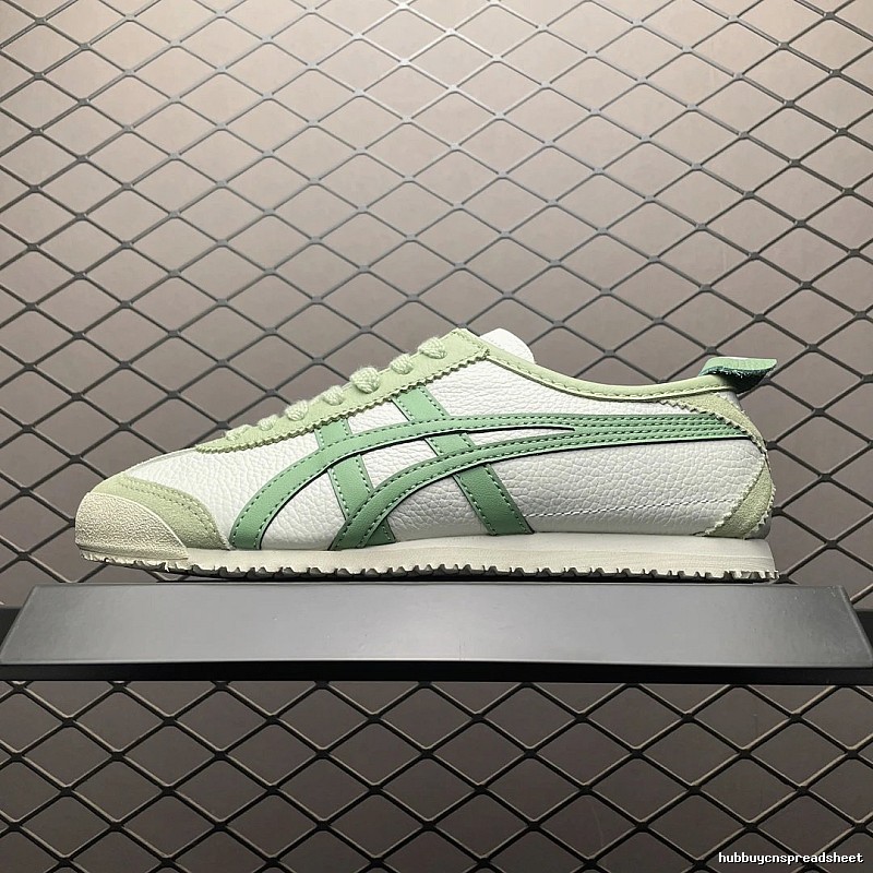 Onitsuka Tiger Low-Top Sneakers with Slim Sport Lines in White and Mint