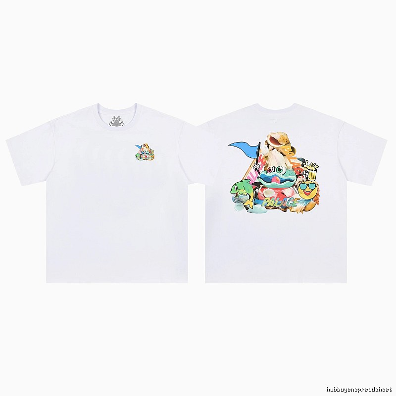 Palace Ocean Graffiti Street Style White T-Shirt