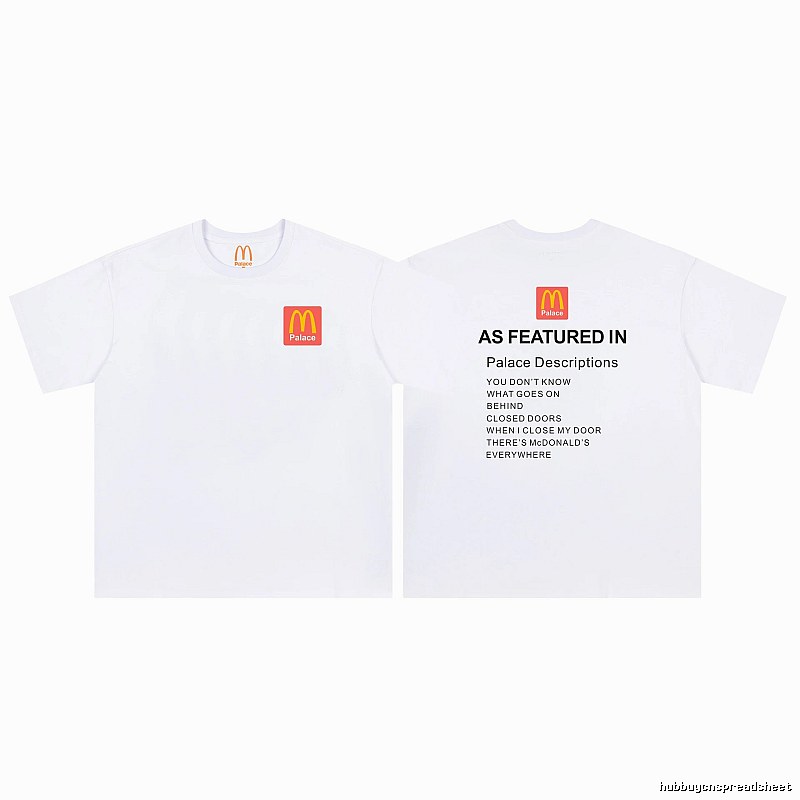 Palace x McDonald's Co-branded Street Style White T-shirt