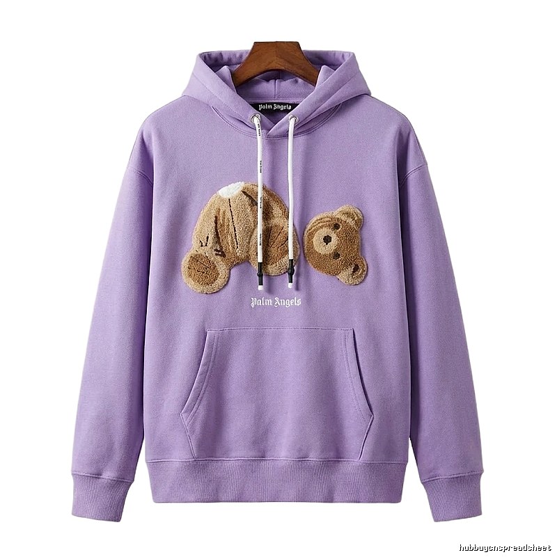 Palm Angels Bear Trend Brand Light Purple Sweatshirt