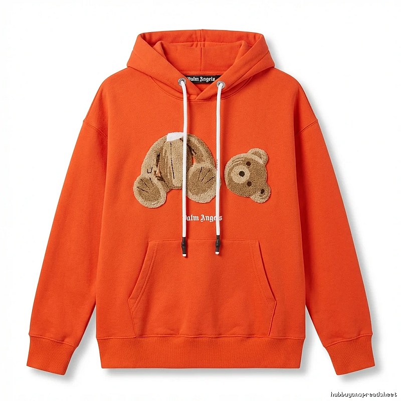 Palm Angels Bear Trend Brand Orange Sweatshirt