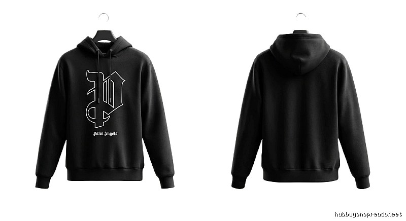 Palm Angels Gothic Style Black Sweatshirt