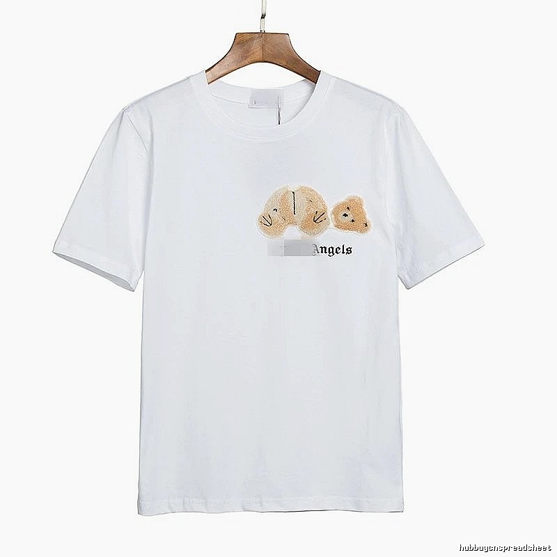 Palm Angels Logo Detail Bear graphic T-shirt White Colorful Bear with Functional Detail