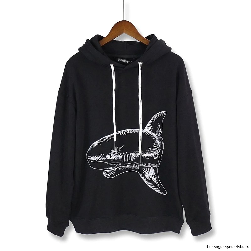Palm Angels Shark Print Black Hoodie
