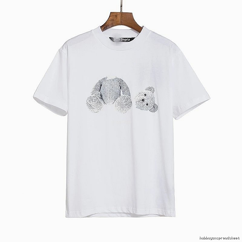 Palm Angels Travel Bear graphic T-shirt White Colorful Bear with Soft Visual Tone