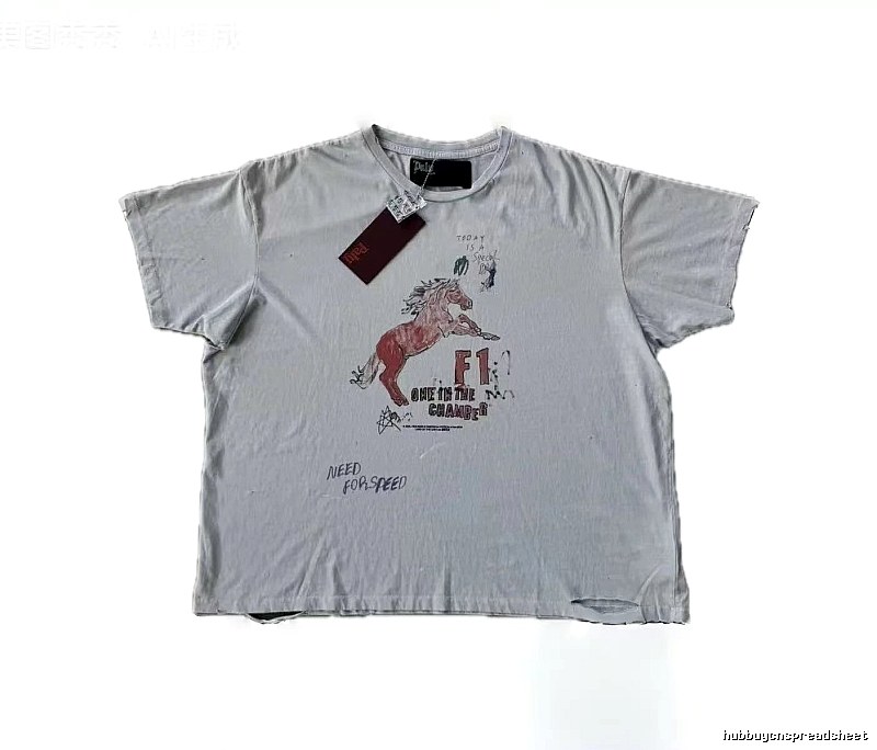 Paly Hollywood F1 Red Horse Vintage Light Grey T-Shirt