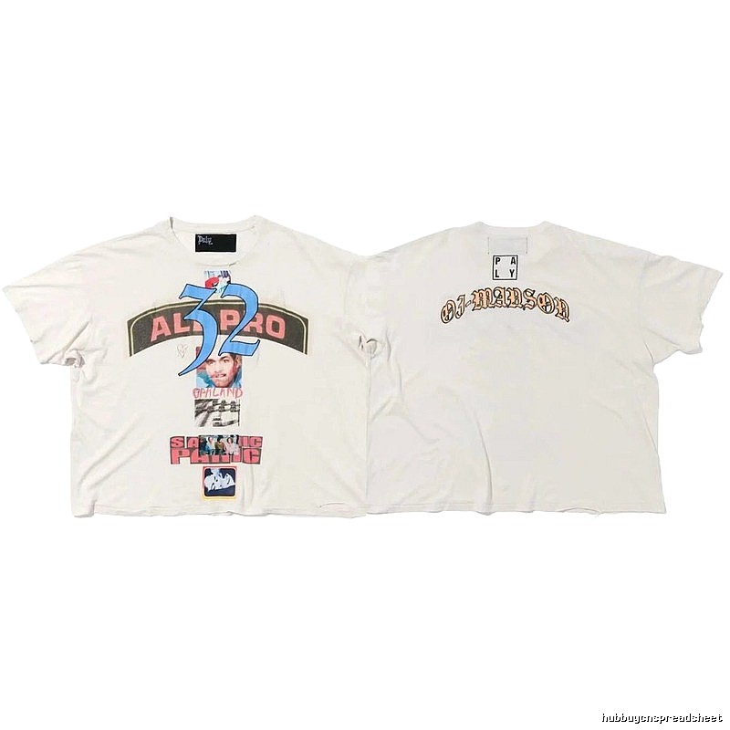 Paly Hollywood Portrait Print Vintage Off-white T-shirt
