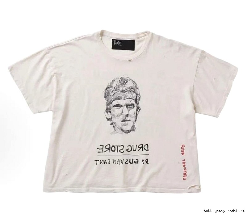 Paly Hollywood Retro Off-white Portrait Short Sleeve T-Shirt