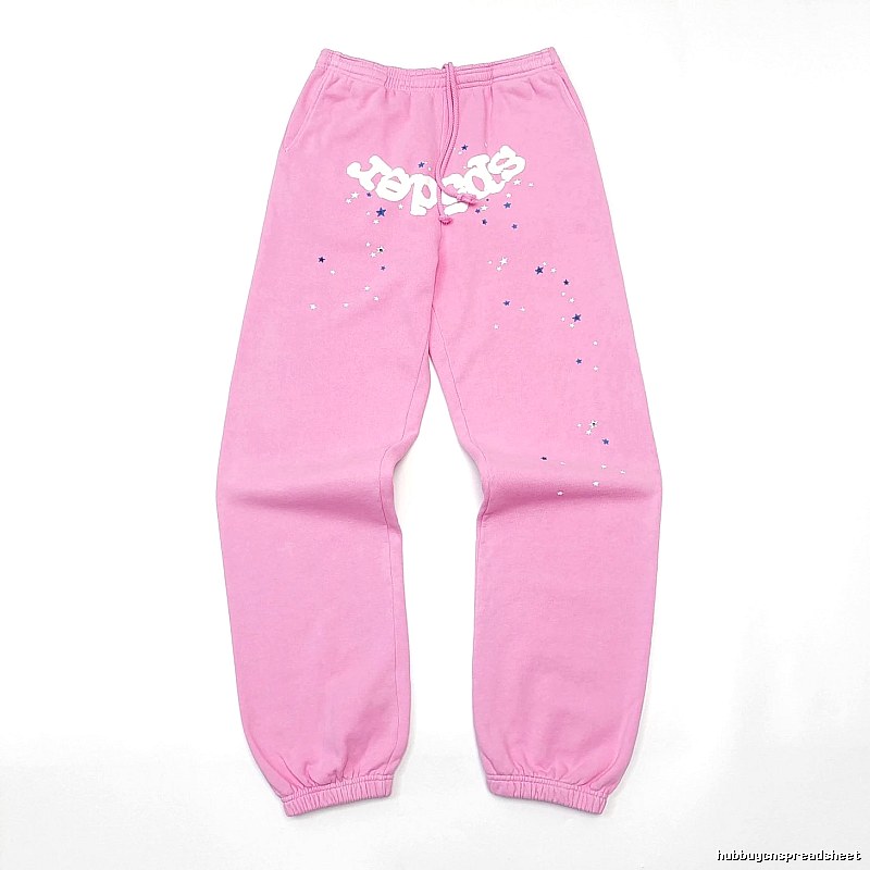 Pink Sp5der Graphic Sweatpants for travel
