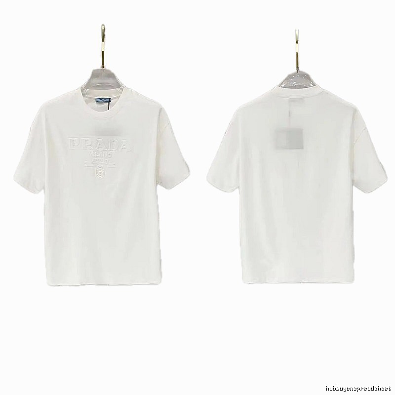 Prada Classic Collection Minimalist Style White Short-sleeved T-shirt