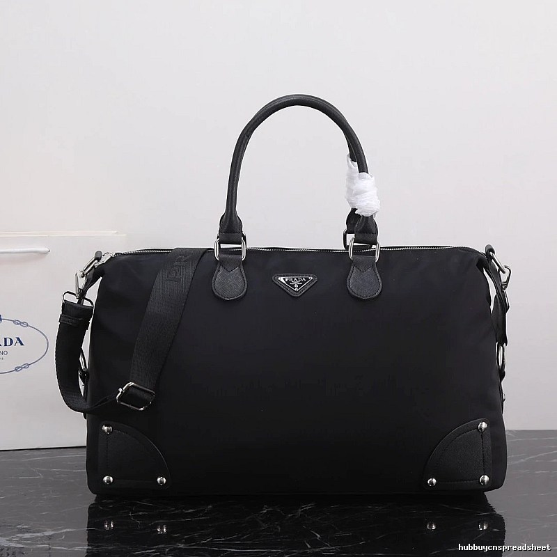 Prada Duffel Bag with Black Nylon Duffel Detail