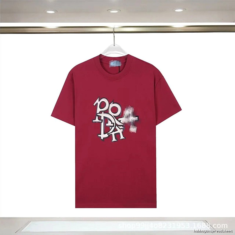 Prada Graffiti Print Cool Edgy Burgundy T-Shirt