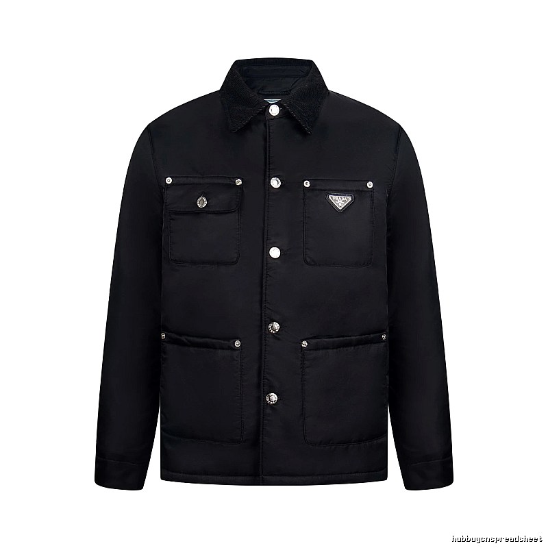 Prada Layering Utility Work Jacket with triangle logo