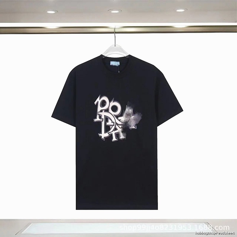 Prada Letter Graffiti Street Style Black T-Shirt