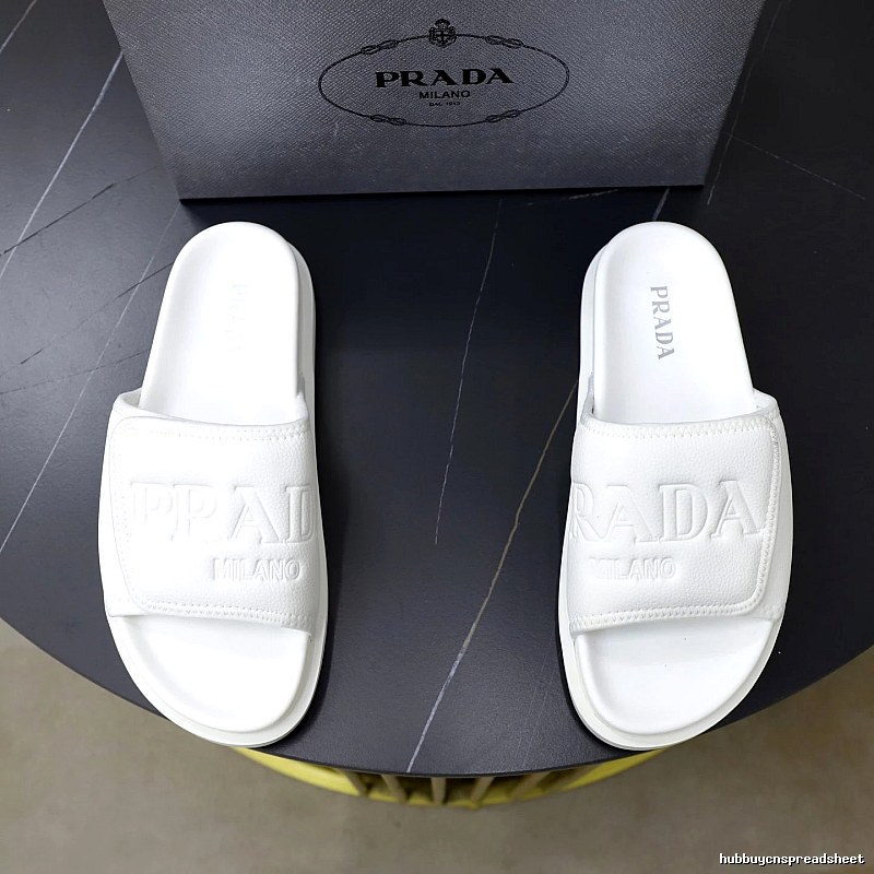 Prada Milan Collection Minimalist Style White Slides