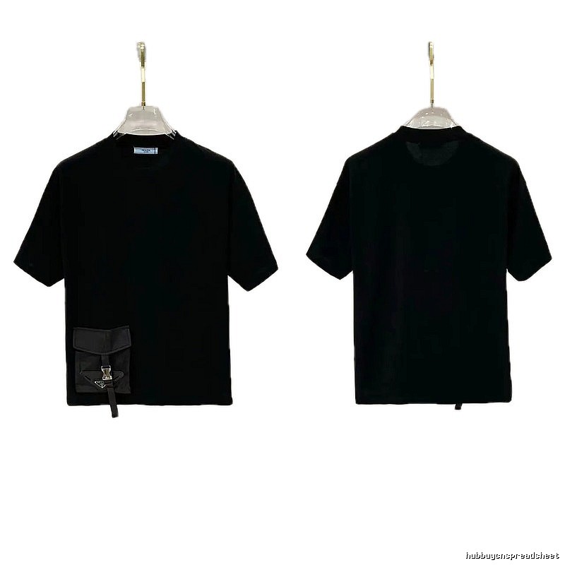 Prada Pocket Collection Minimalist Style Black Short-sleeved T-shirt