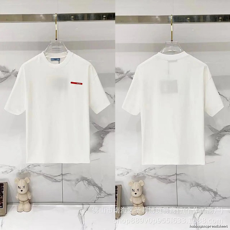 Prada Red Label Minimalist Style White Short-sleeved T-shirt