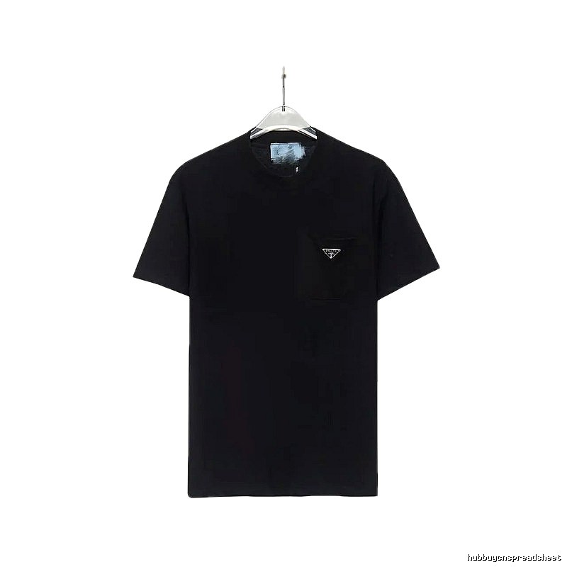 Prada Triangle Logo Minimalist Style Black Short-sleeve T-shirt