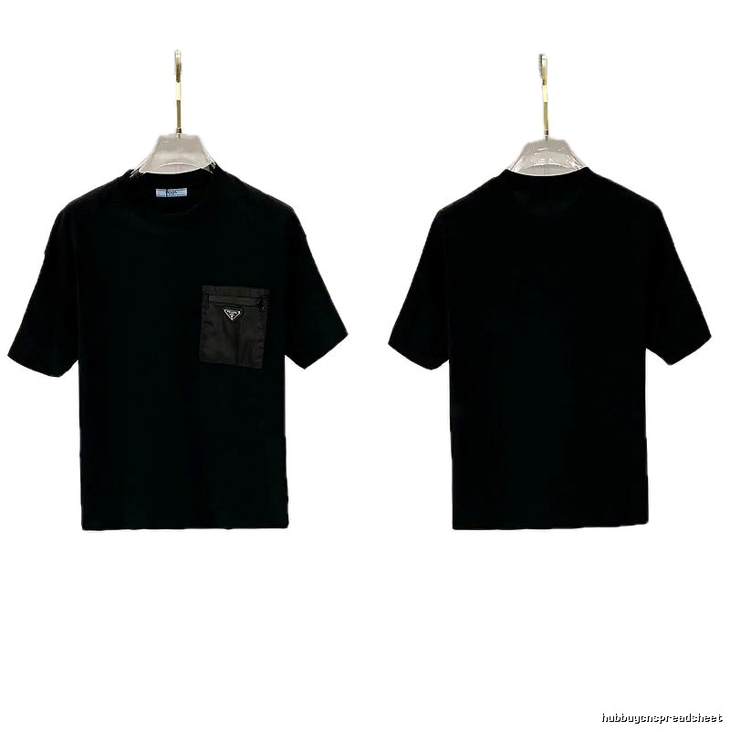 Prada Triangle Logo Minimalist Style Black Short-sleeve T-shirt