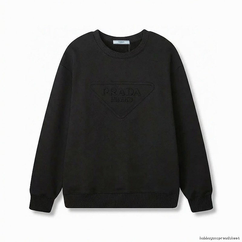 Prada triangular logo simple black sweatshirt