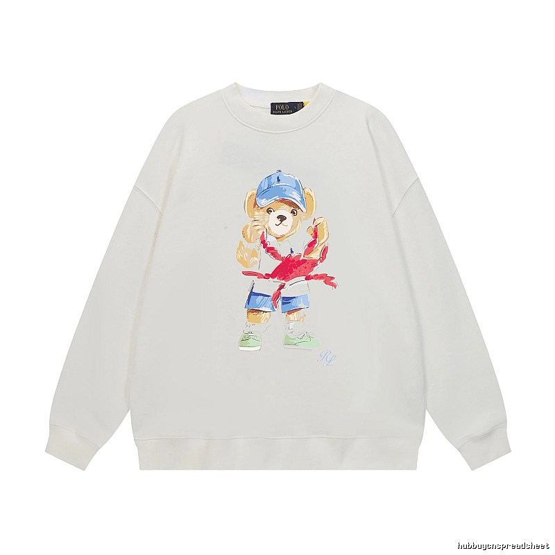 Ralph Lauren Bear Cartoon White Sweatshirt