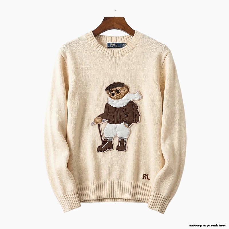 Ralph Lauren Bear Retro Style Beige Sweater
