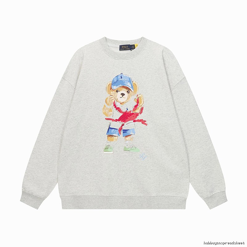 Ralph Lauren cartoon bear light gray sweatshirt