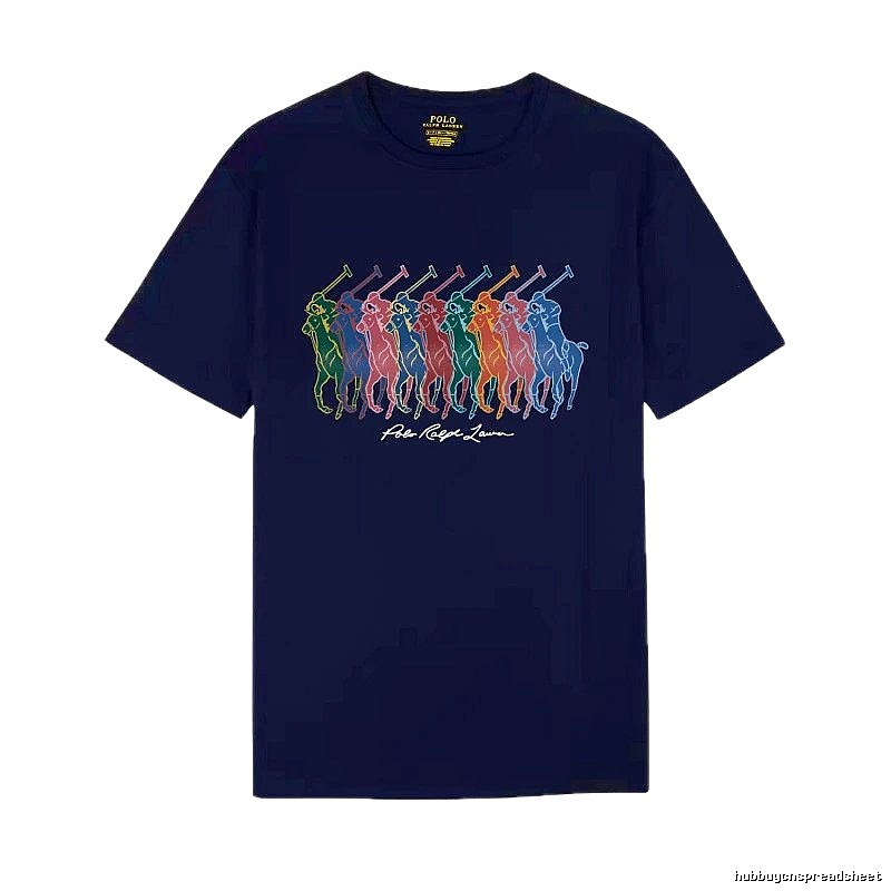 Ralph Lauren colorful retro-style royal blue T-shirt