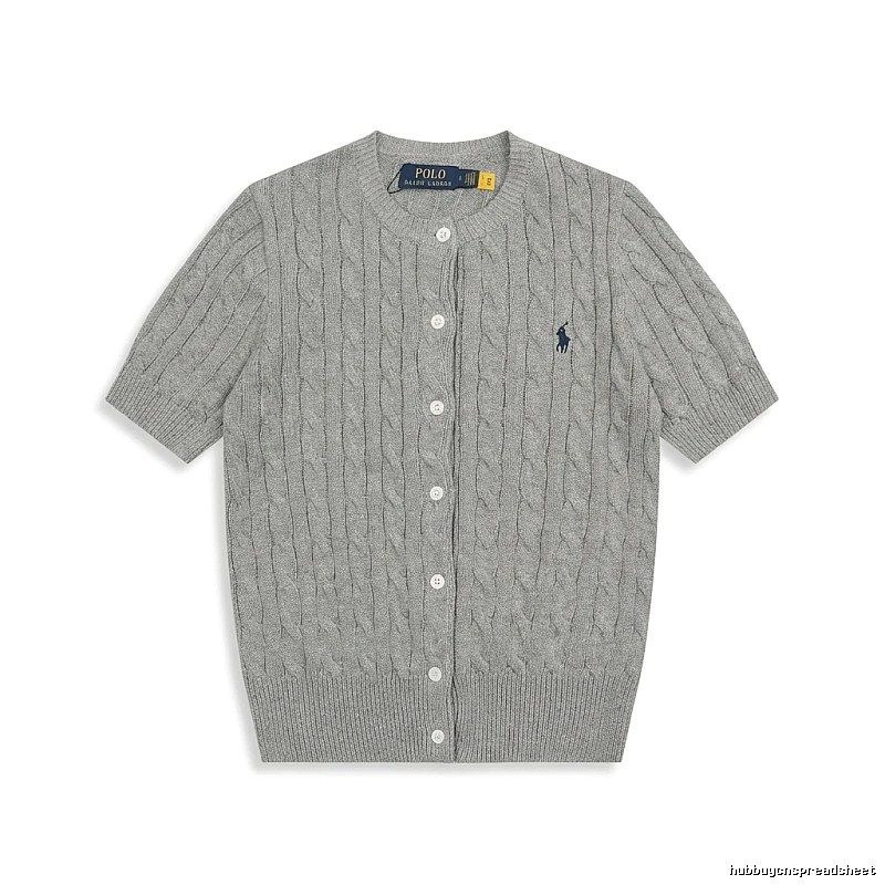 Ralph Lauren knitted retro-style grey cardigan