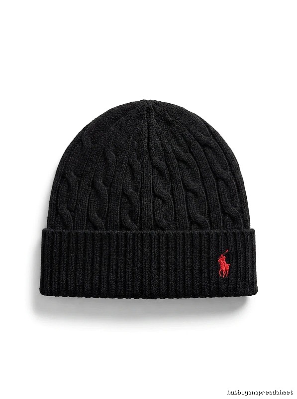 Ralph Lauren Polo Black Trendy Brand Knitted Hat