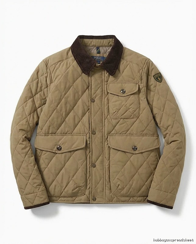 Ralph Lauren quilted retro-style khaki coat