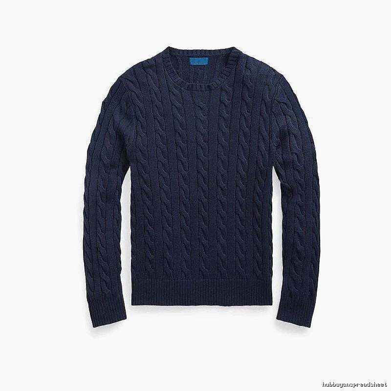 Ralph Lauren Streetwear Cable-knit sweater Navy Cable Knit with Logo Accent