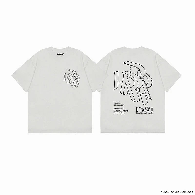 Represent Geometric Print Street-style Off-white T-shirt