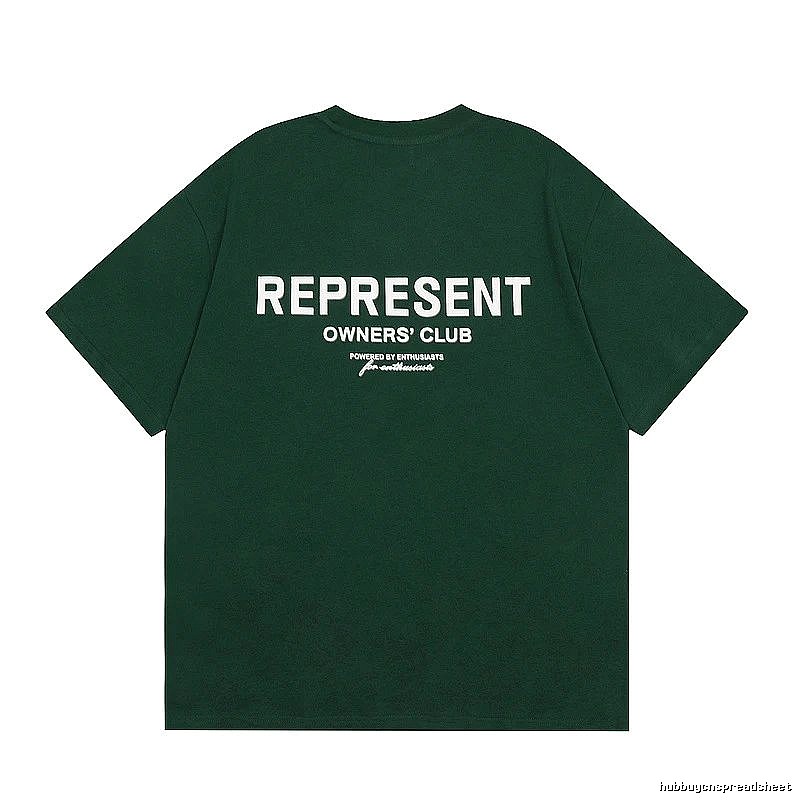 Represent Green Style 801 Owners Club T-Shirt Streetwear Look Logo