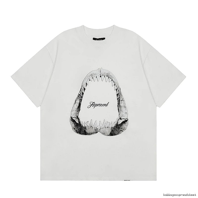 Represent Shark Jaw Print High Street Style White T-shirt