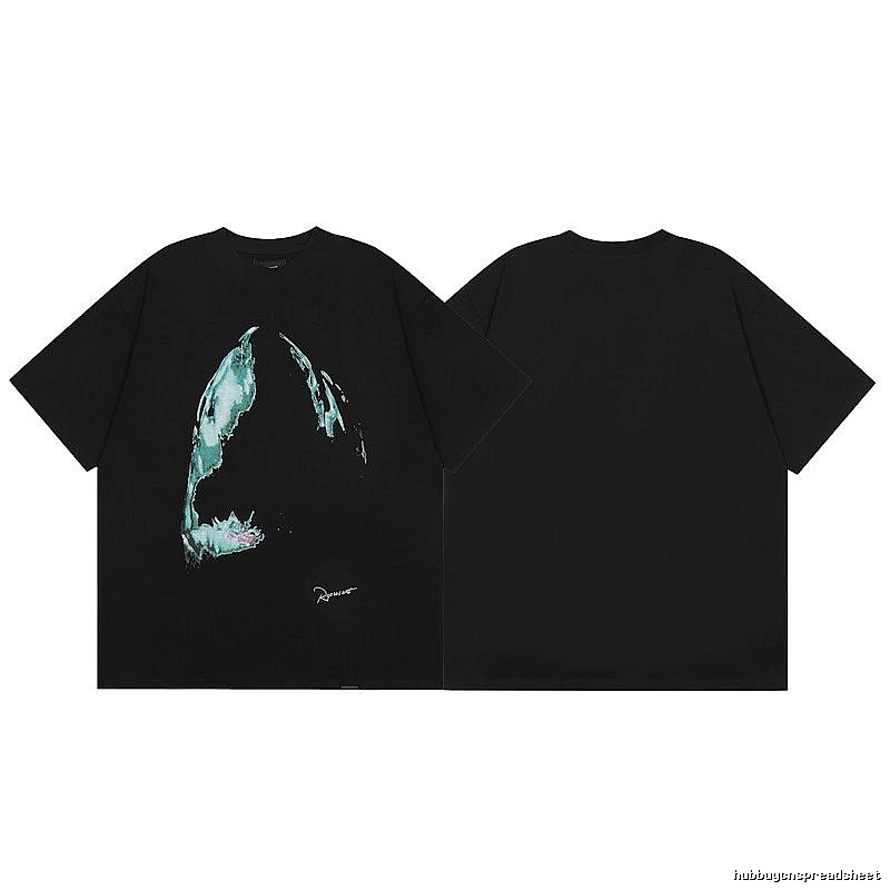 Represent Shark Print High Street Style Black T-Shirt
