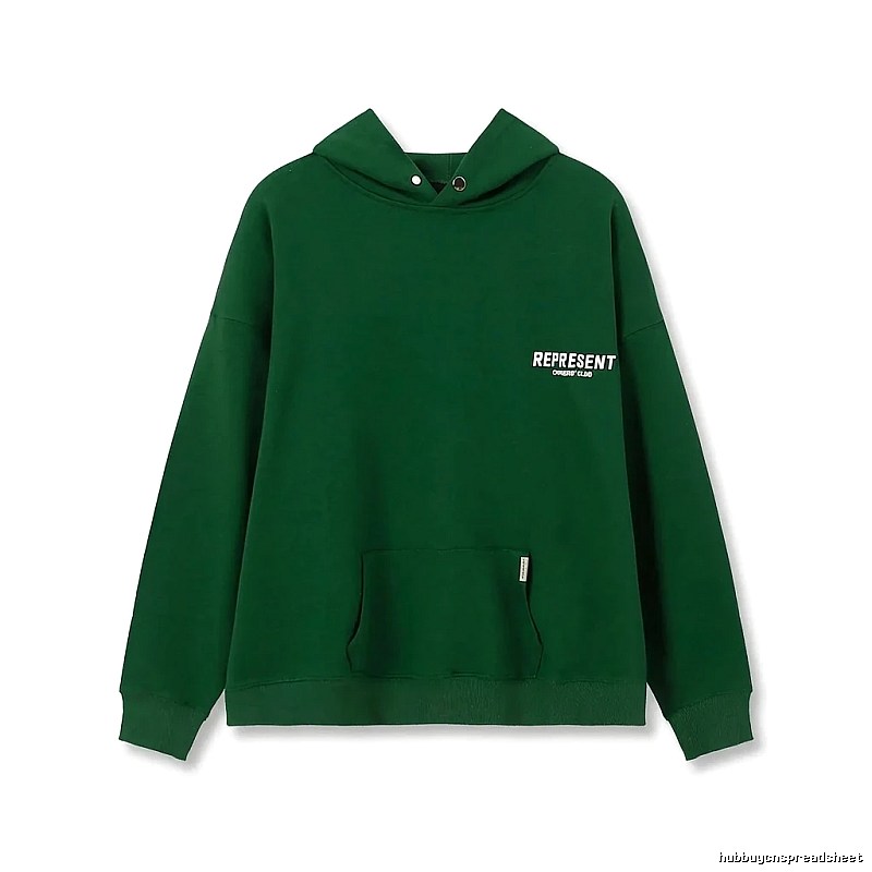 REPRESENT Simple Style Green Hoodie