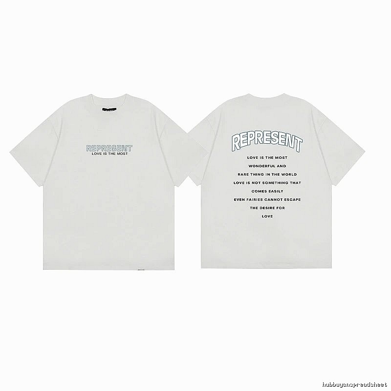 Represent Slogan Printed High Street Style Off-white T-shirt