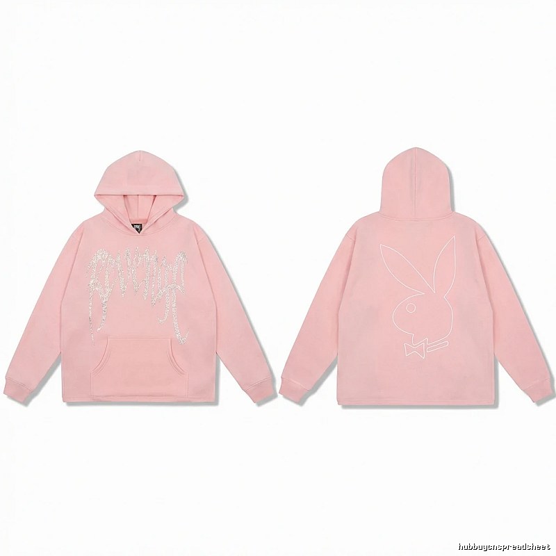 Revenge rabbit print pink hoodie