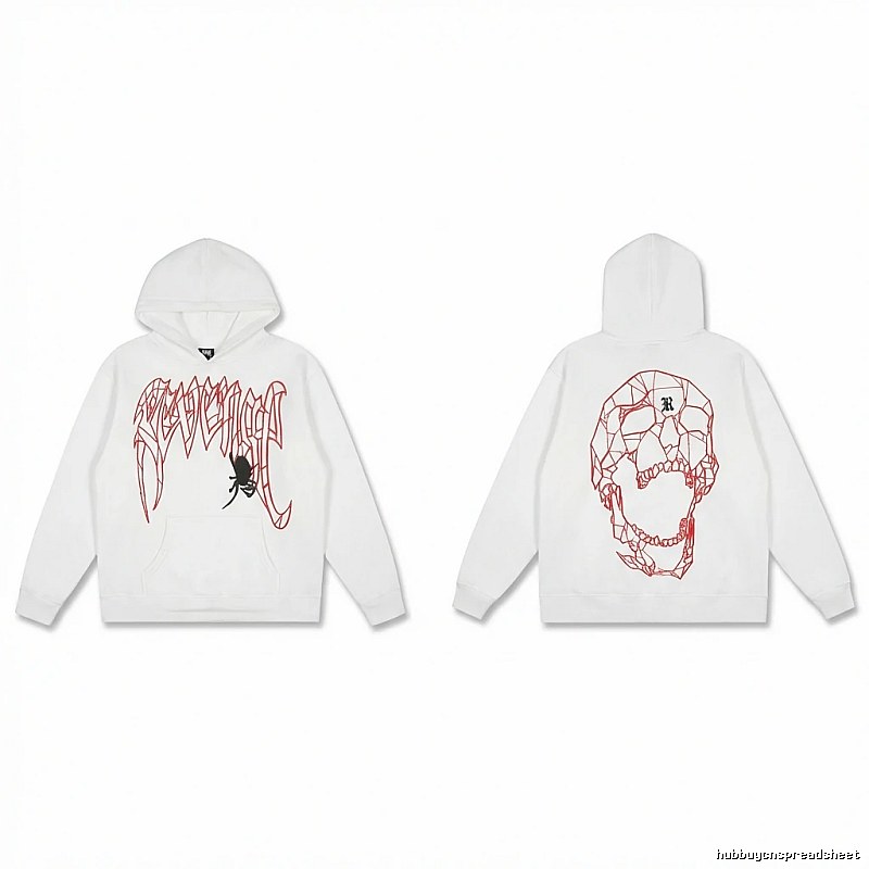 Revenge Skeleton Style White Hoodie