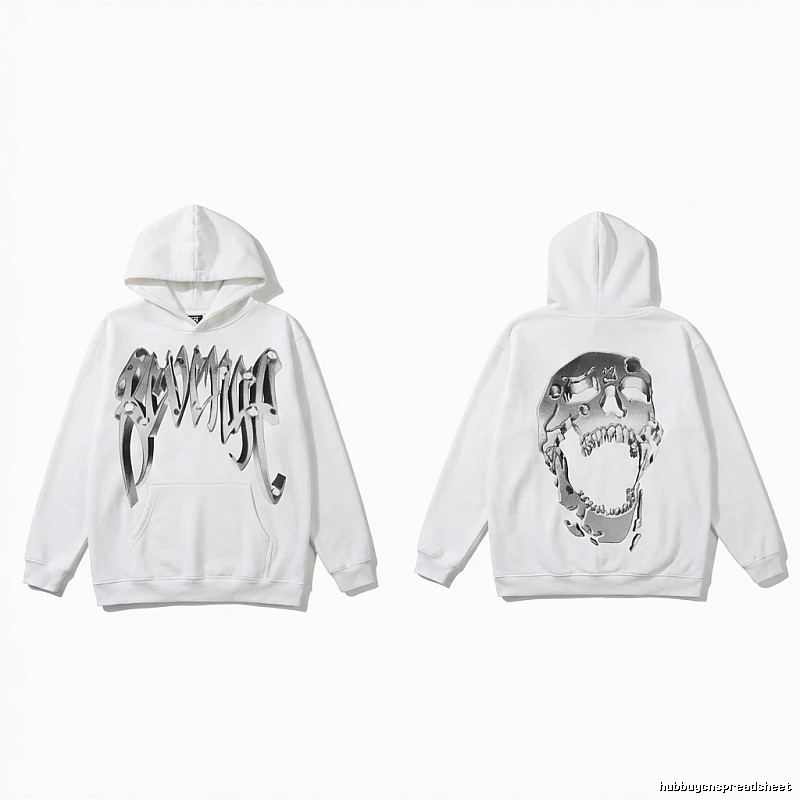 Revenge Skull Trendy Cool White Hoodie