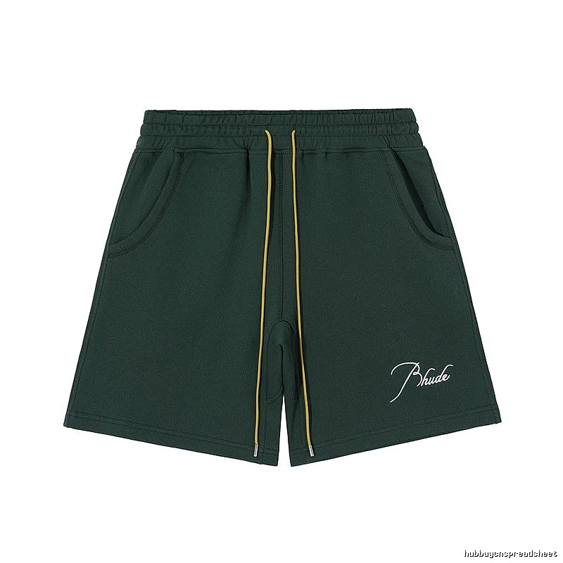 RHUDE casual style dark green shorts