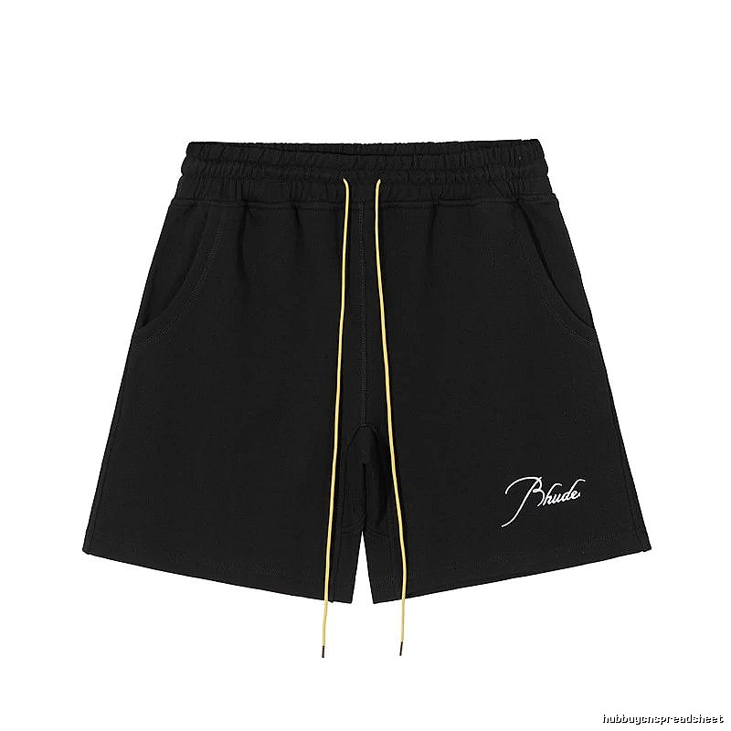 RHUDE minimalist style black shorts