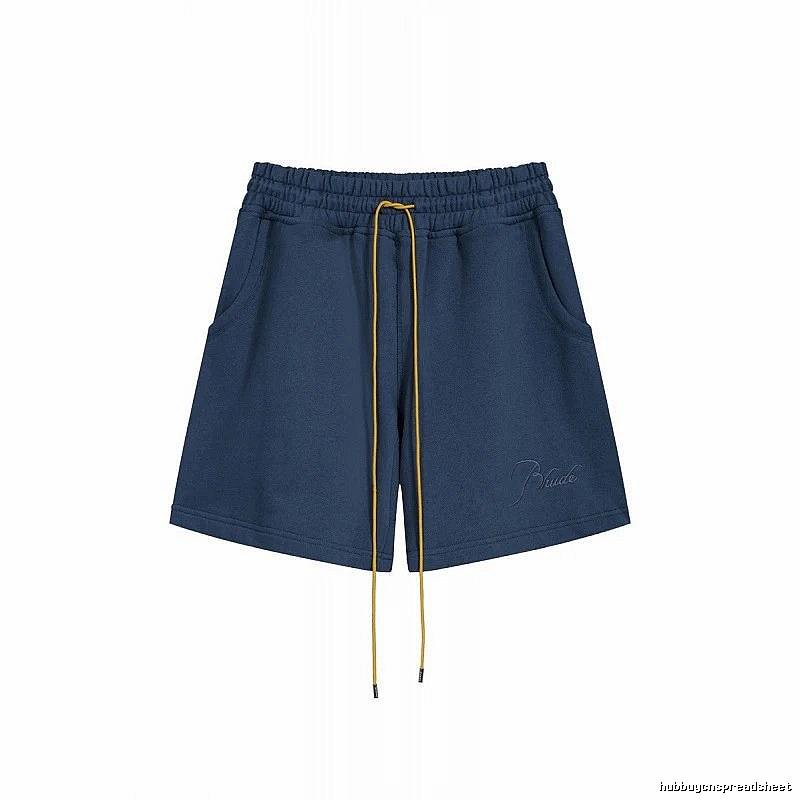 RHUDE minimalist style navy blue shorts