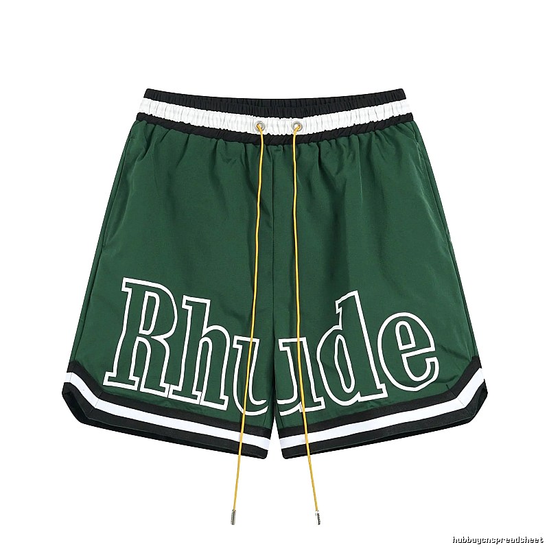 RHUDE sporty dark green shorts