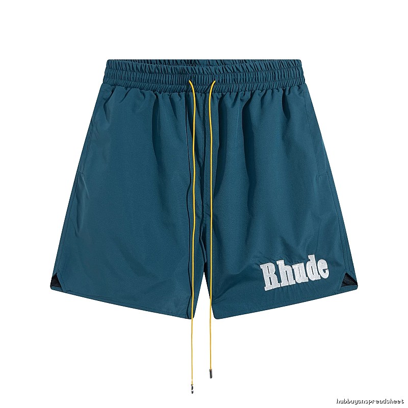 RHUDE sporty dark green shorts