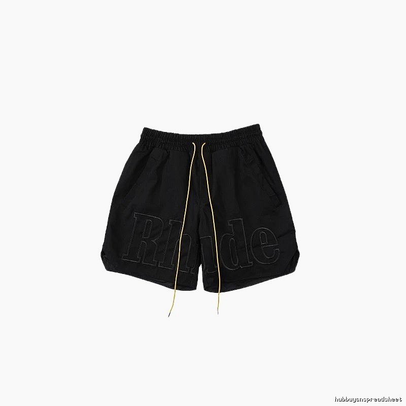 RHUDE trendy brand casual black shorts