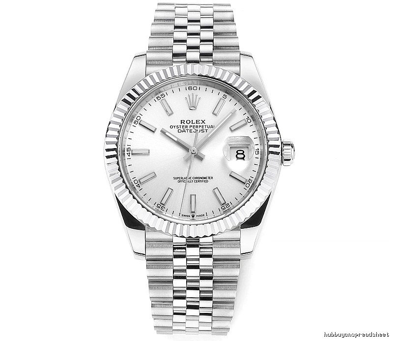 Rolex Datejust Automatic Watch - white baton dial for office